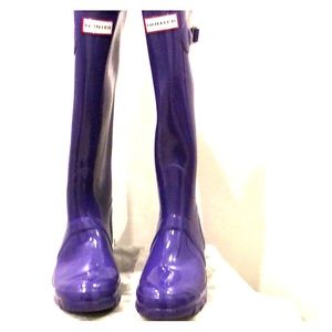 Hunter Tall Gloss Purple Rain boot